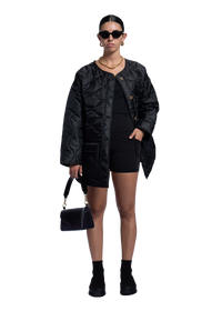 Oversized Quilted Coat Black