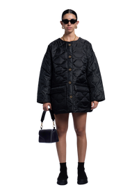 Oversized Quilted Coat Black