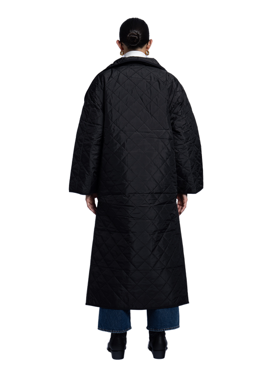 Quilted Long Coat Black
