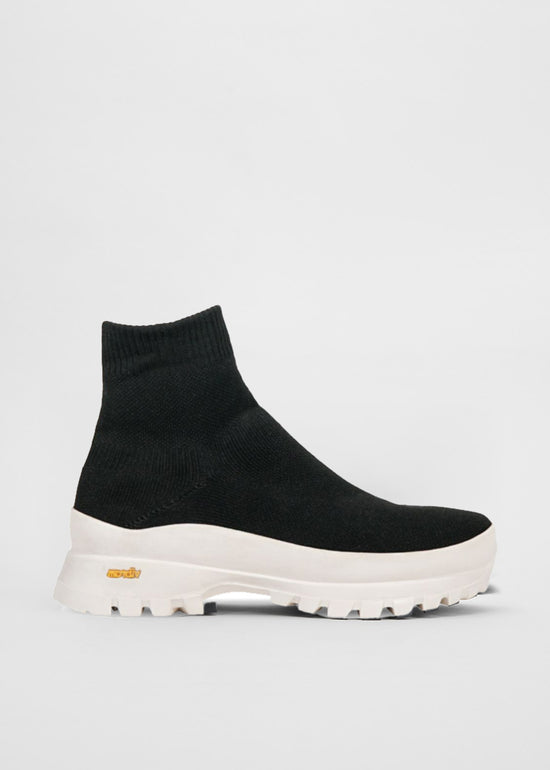 Woven Lug Ankle Boot Monochrome